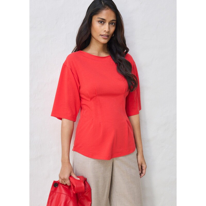 bonprix Tričko z bavlneného mixu, farba červená 67535049