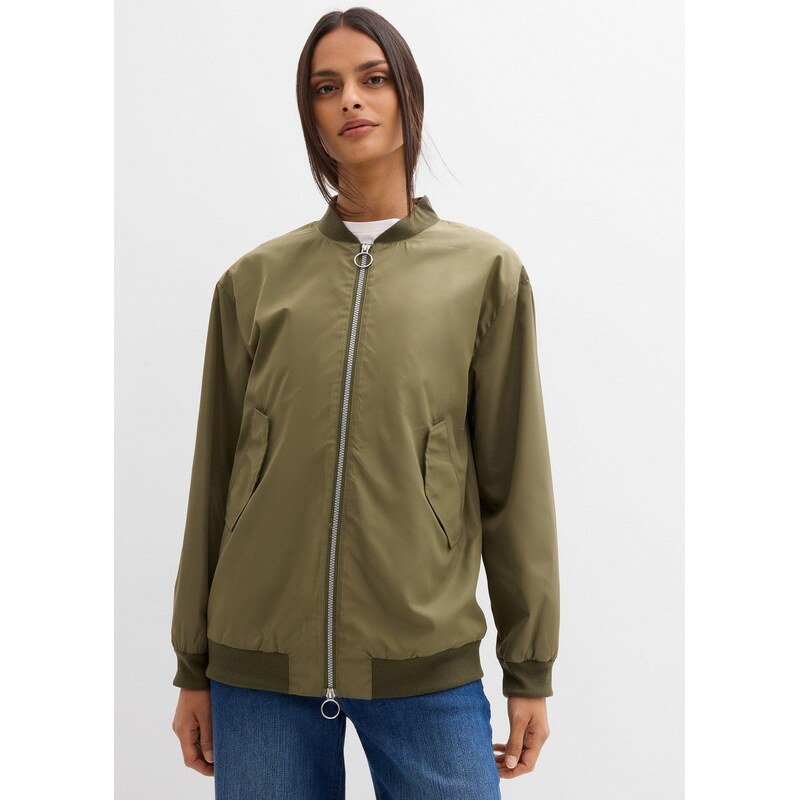 bonprix Pilotská bunda, leopardia podšívka, farba zelená 67535135