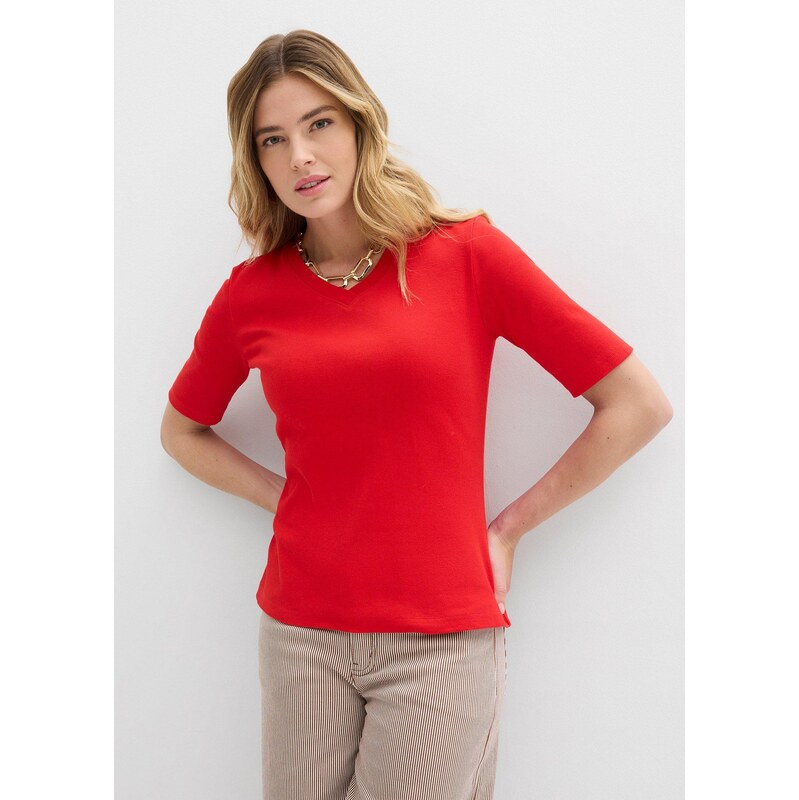 bonprix Vrúbkované tričko (2 ks v balení), farba biela 67535145