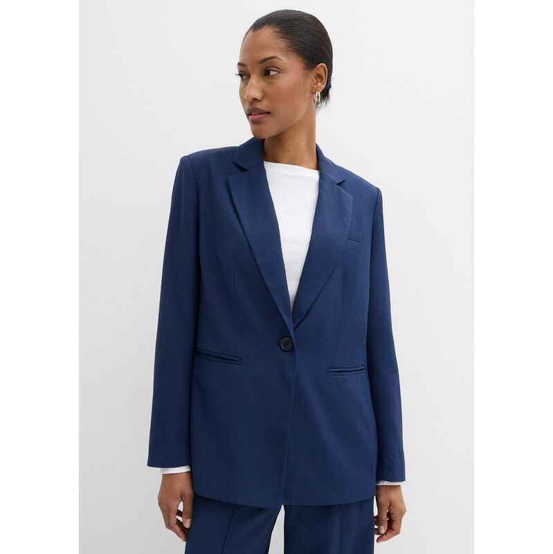 bonprix Blejzer s dlhým zadným rozparkom, farba modrá 67535221