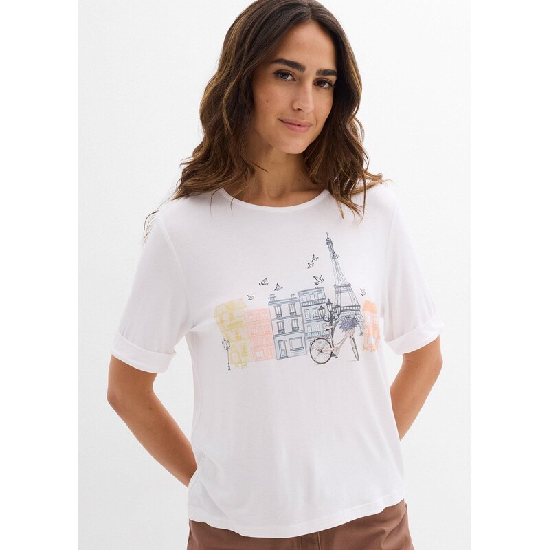 bonprix Tričko z viskózového mixu, farba biela 67535250