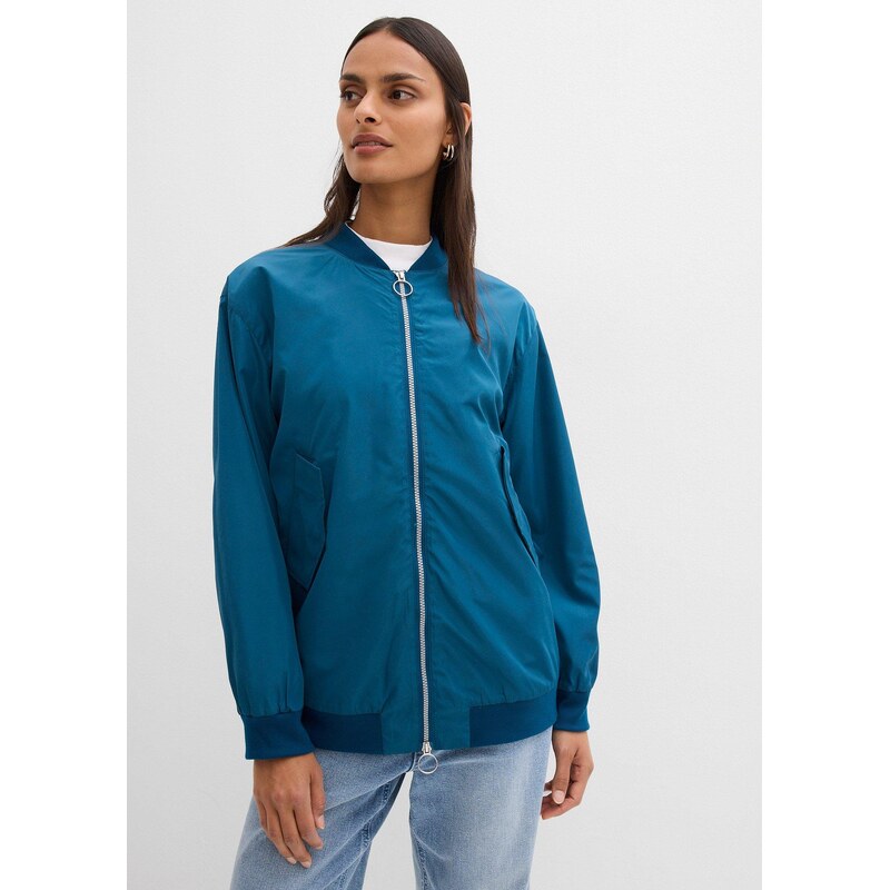 bonprix Pilotská bunda, leopardia podšívka, farba modrá 67535294