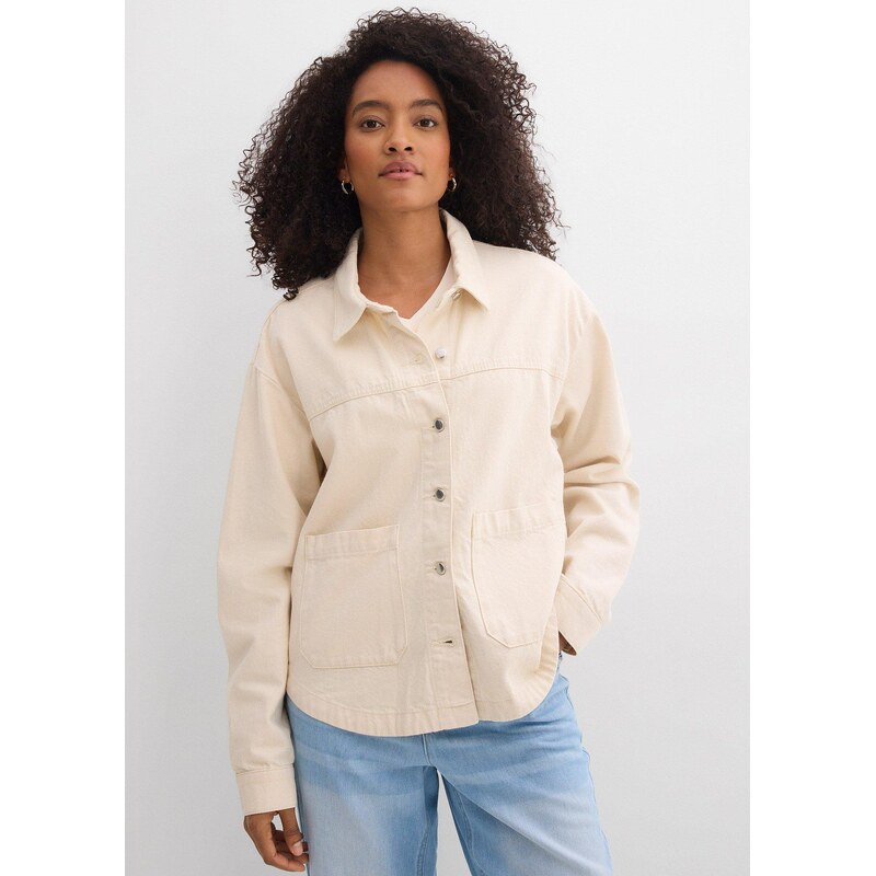 bonprix Džínsová bunda, farba biela 67535356