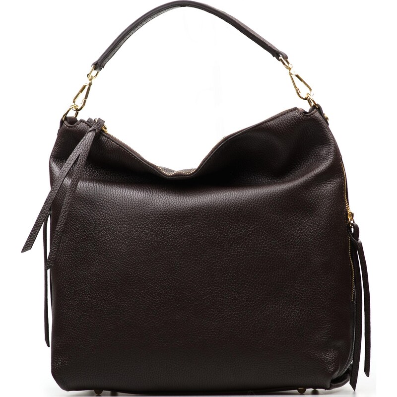 Blaire Kožená kabelka Tiara tmavo hnedá 67535578