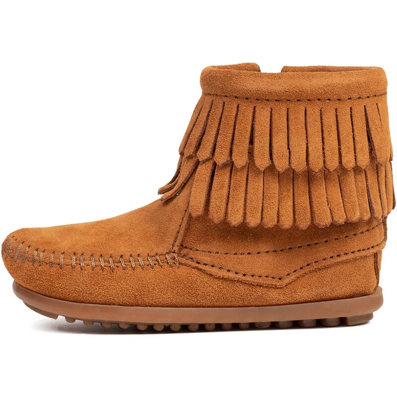 Minnetonka Čižmy Double fringe hnedá 67562154