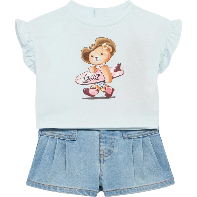Levis Kids Set modrá denim / pastelovo modrá / svetlohnedá / farba 67551857