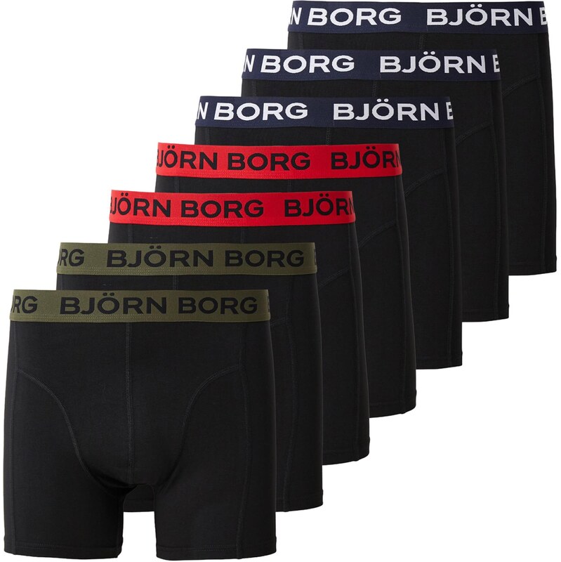 BJÖRN BORG Boxerky olivová / červená / čierna / biela 69093439