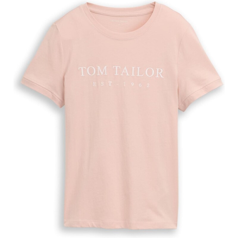 TOM TAILOR Tričko rosé / biela 67551888