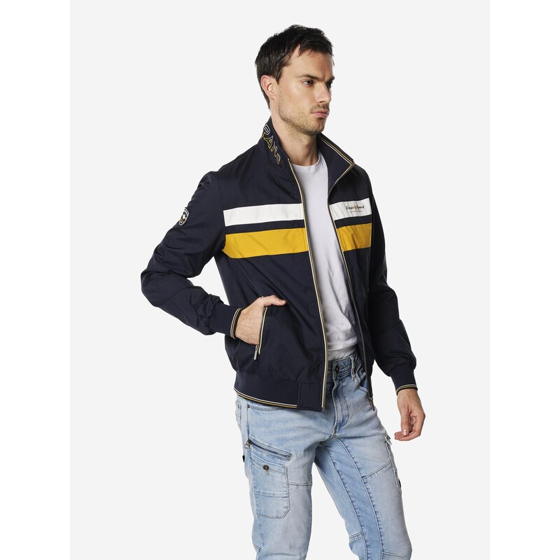 KOROSHI Prechodná bunda námornícka modrá / žltá / biela 67551907