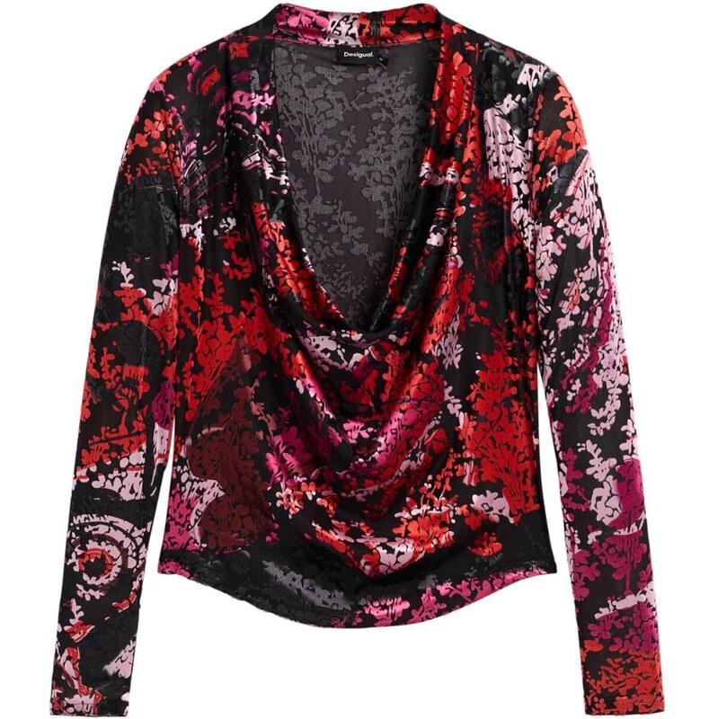 Desigual Tričko farba lesného ovocia / ružová / červená / čierna 67551915