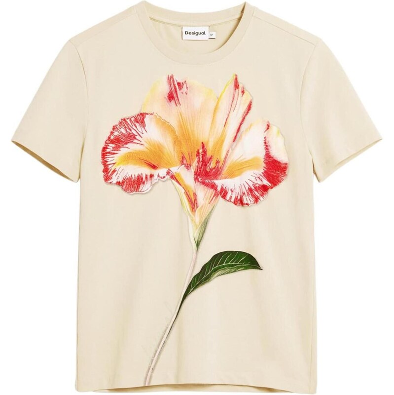 Desigual Tričko tmavožltá / červená / biela ako vlna 67551930