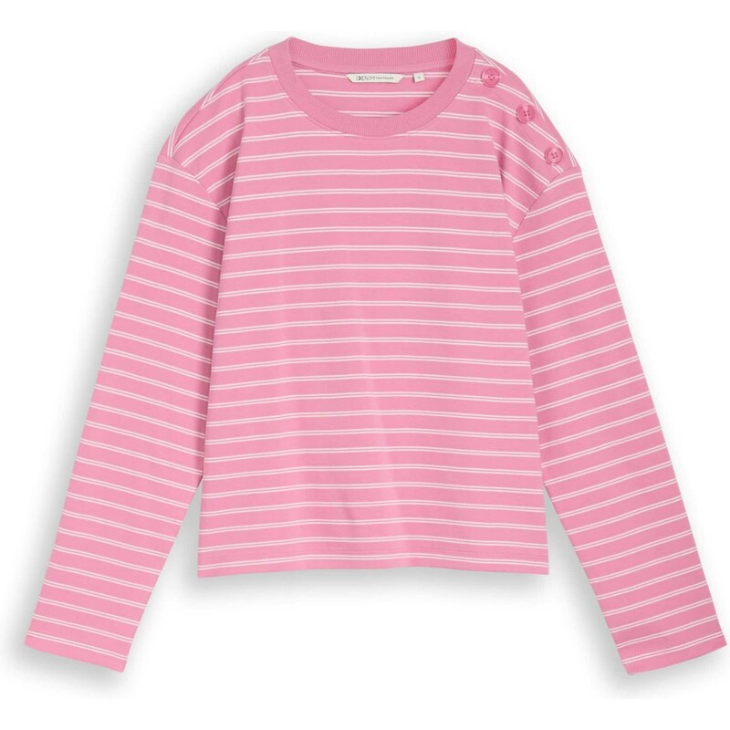 TOM TAILOR DENIM Tričko svetloružová / biela 67551958