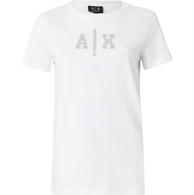 ARMANI EXCHANGE Tričko strieborná / priehľadná / biela 67551962
