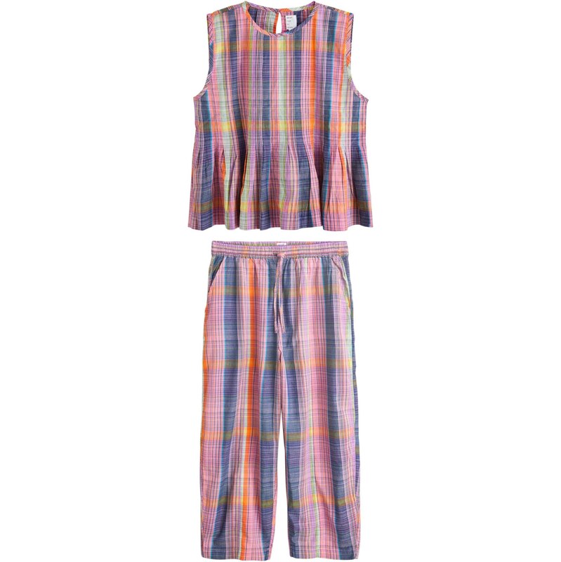 Next Pyžamo námornícka modrá / levanduľová / oranžová / staroružová 67552013