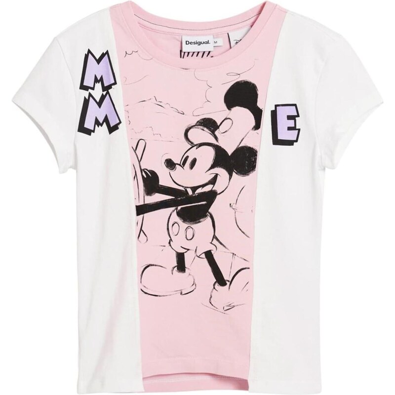 Desigual Tričko Mickey Mouse svetloružová / čierna / biela 67552095