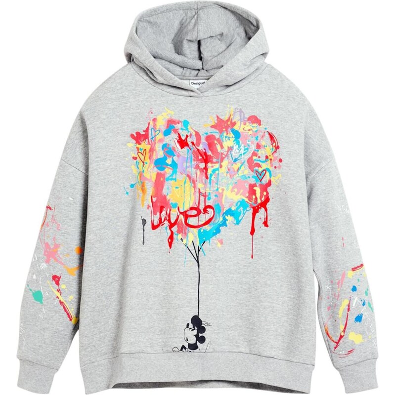 Desigual Mikina Mickey Mouse svetlosivá / zmiešané farby 67552097
