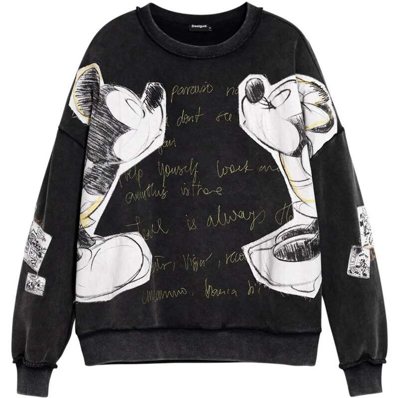 Desigual Mikina Mickey And Minnie Mouse žltá / čierna / biela 67552098
