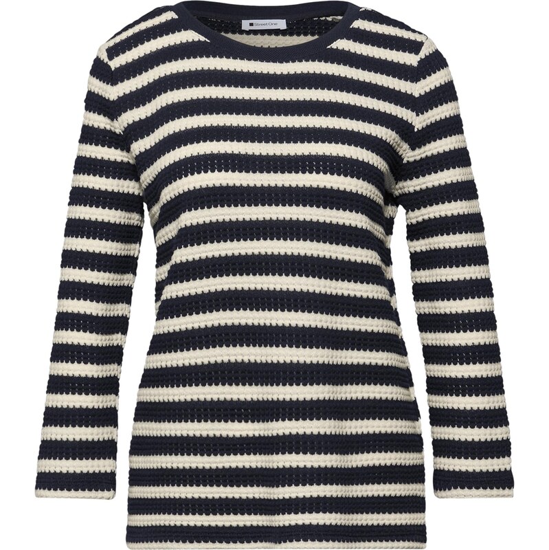 STREET ONE Sveter námornícka modrá / biela 67552171