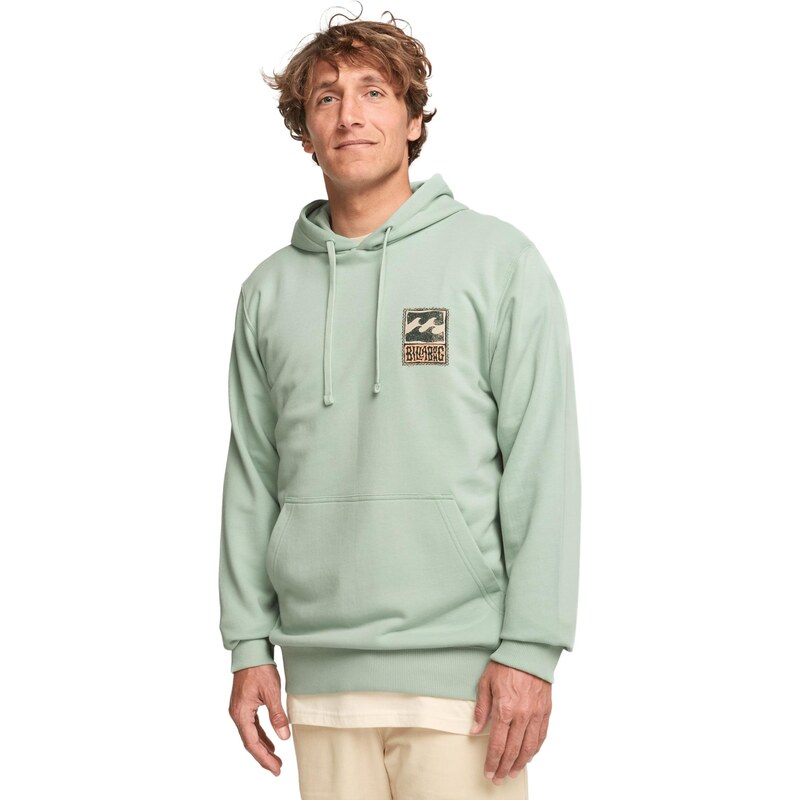 BILLABONG Mikina Stamp hnedá / pastelovo zelená / čierna 67552196