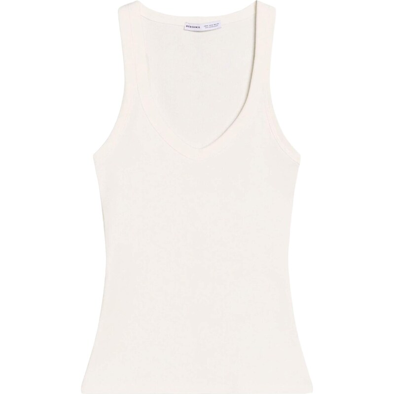 Bershka Top biela 67552183