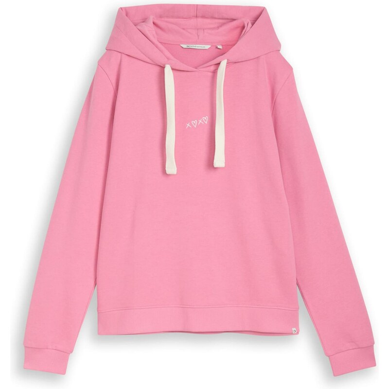 TOM TAILOR DENIM Mikina svetloružová / biela 67552202