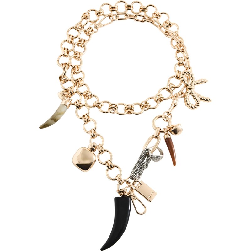 MANGO Retiazka Gabriela hnedá / zlatá / čierna 67552206