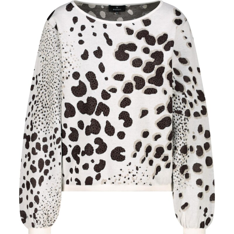 monari Sveter béžová / tmavohnedá / biela 67552233