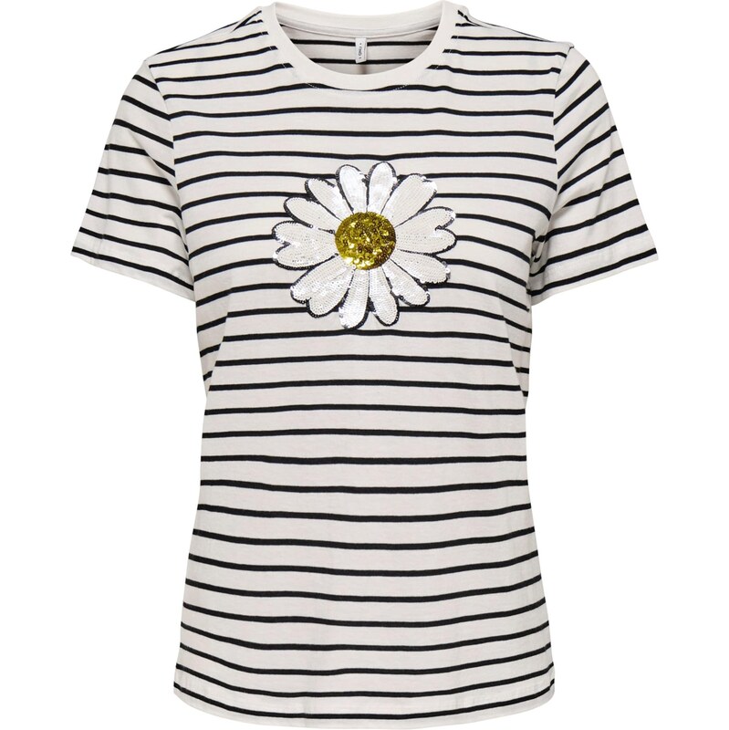 ONLY Tričko ONLKITA zlatá / čierna / biela 67552292