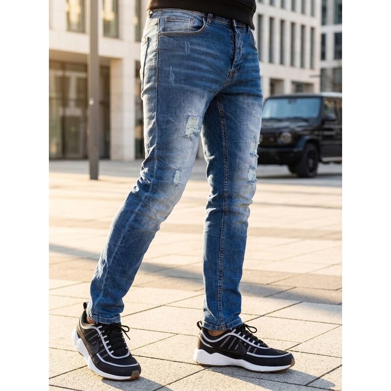 Dstreet Moderné potrhané rifle modré 63346224