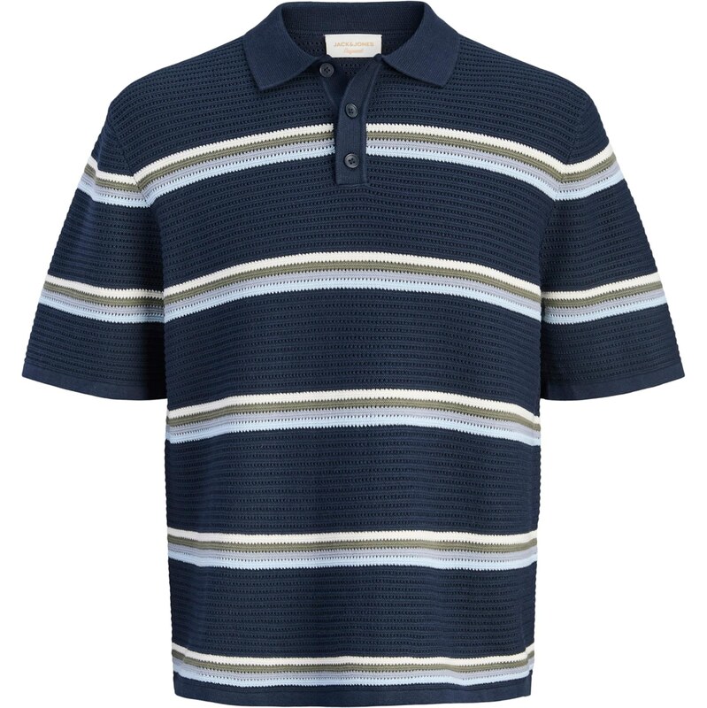 JACK & JONES Sveter JORMAINE tmavomodrá / modrosivá / pastelovo modrá 67552335