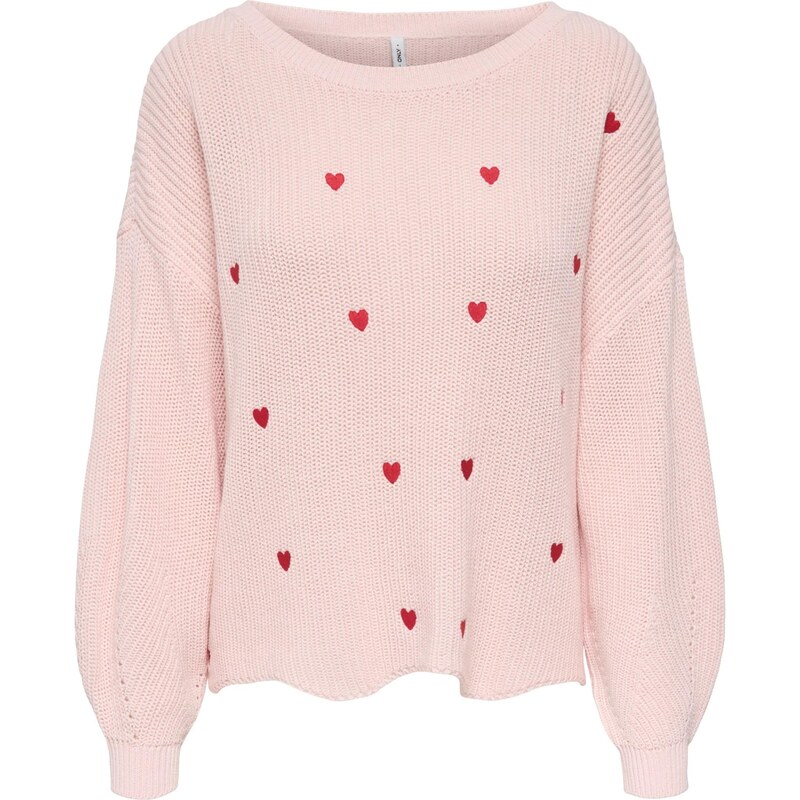 ONLY Oversize sveter ONLHILDE ružová / červená 67552399