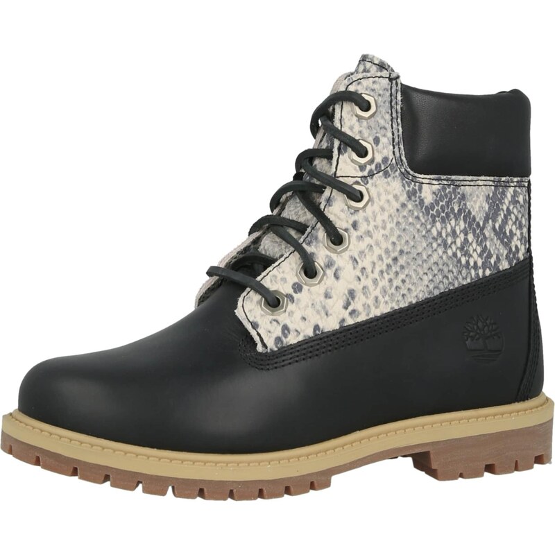 TIMBERLAND Šnurovacie členkové čižmy čierna / šedobiela 67552555
