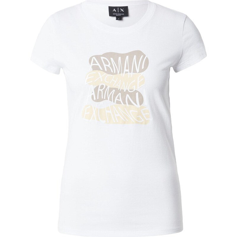 ARMANI EXCHANGE Tričko farba ťavej srsti / nebielená / biela 67552652