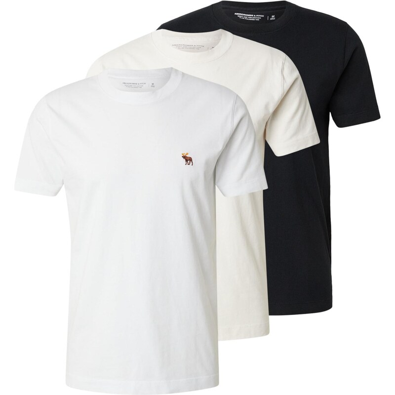 Abercrombie & Fitch Tričko krémová / čierna / biela 67552783