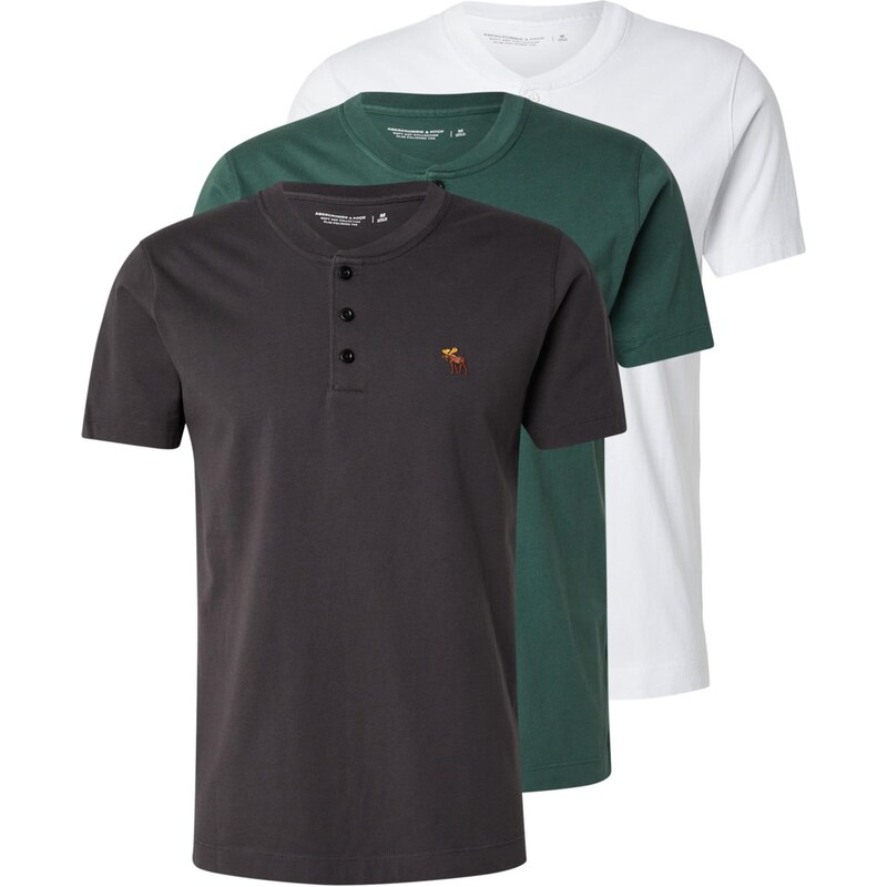Abercrombie & Fitch Tričko čokoládová / zelená / biela 67552781