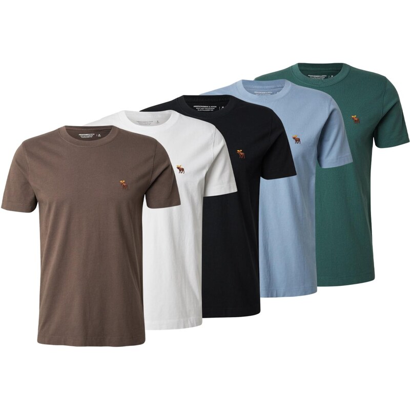 Abercrombie & Fitch Tričko svetlomodrá / farby bahna / zelená / čierna 67552782