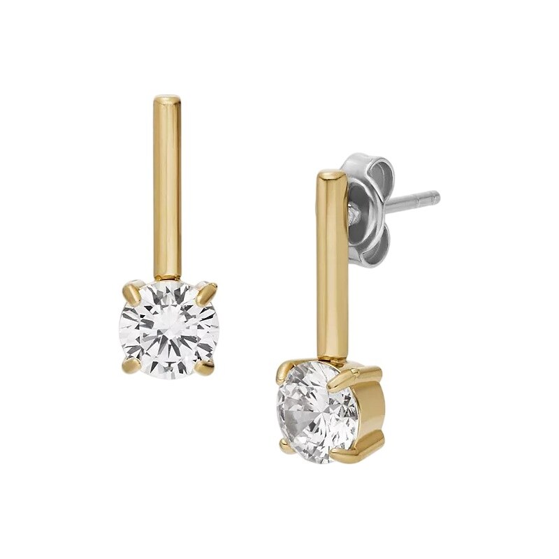 Fossil Pozlátené náušnice so zirkónmi Ellis JF04897710 67545524