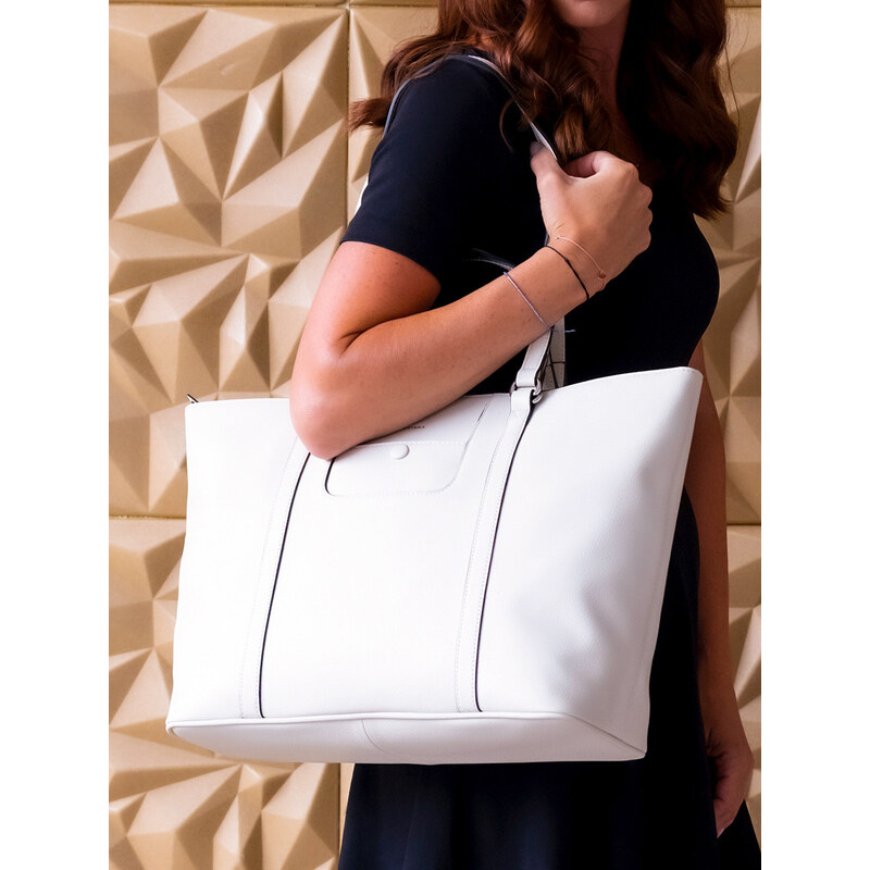 Elegantná dámska kožená kabelka Katana Moana - biela 64566987