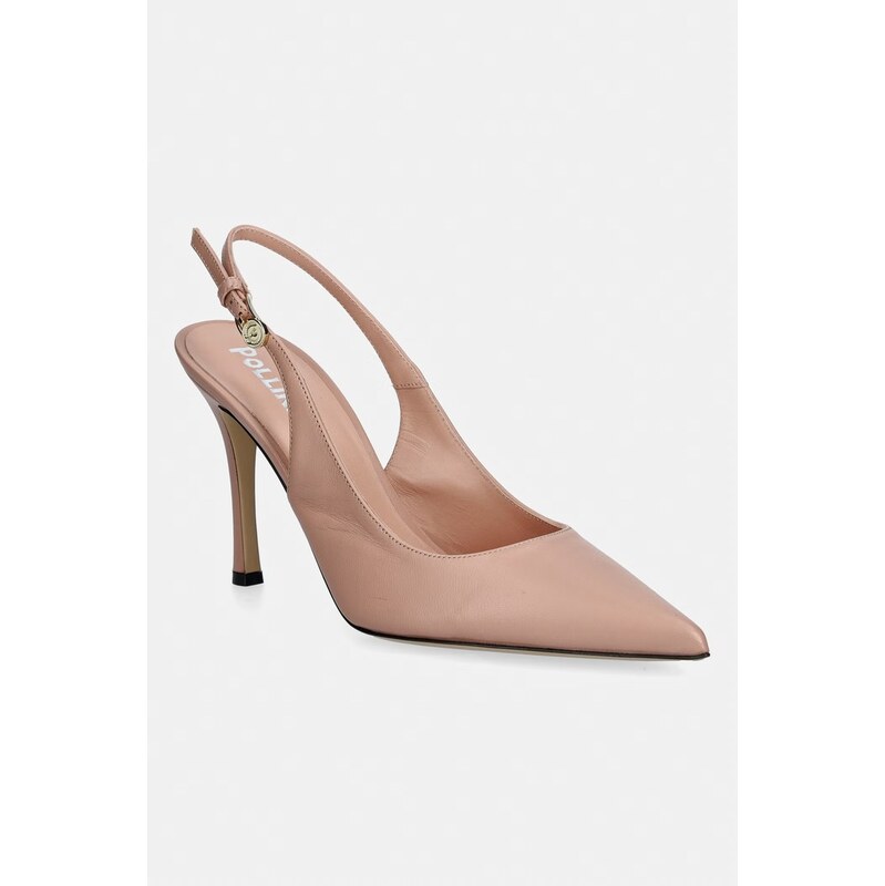 Kožené lodičky Pollini 67548192