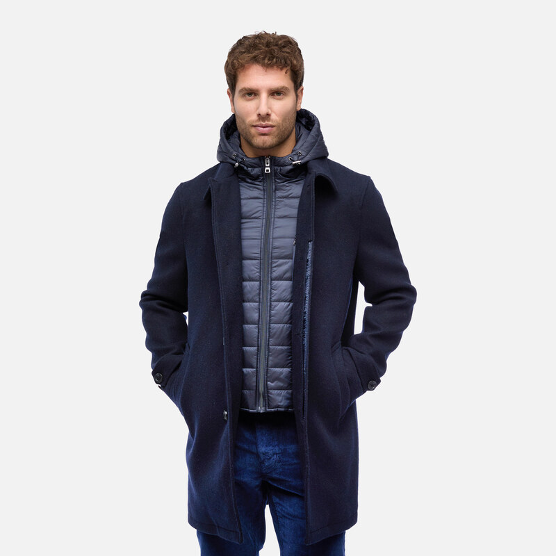 Mens Dark Blue Coat Geox Monreale - Mens 65545512