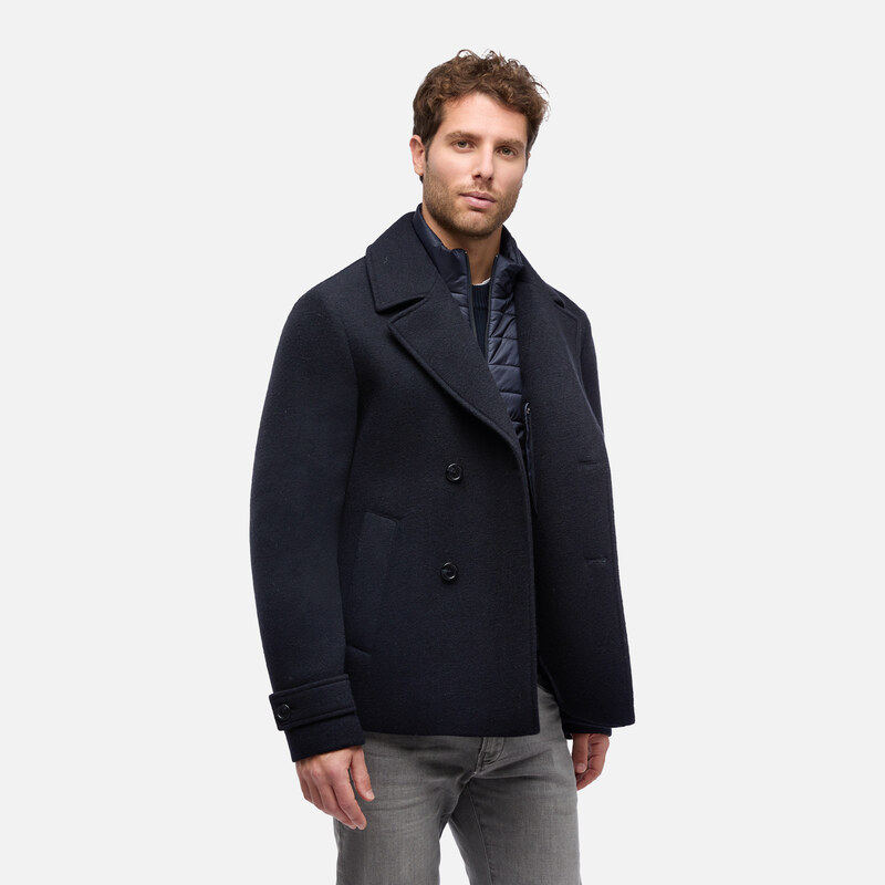 Mens Dark Blue Coat Geox Claudio - Mens 65545513