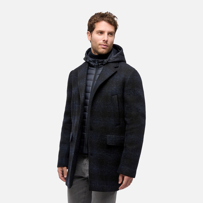 Mens Dark Blue Coat Geox Claudio - Mens 65782187