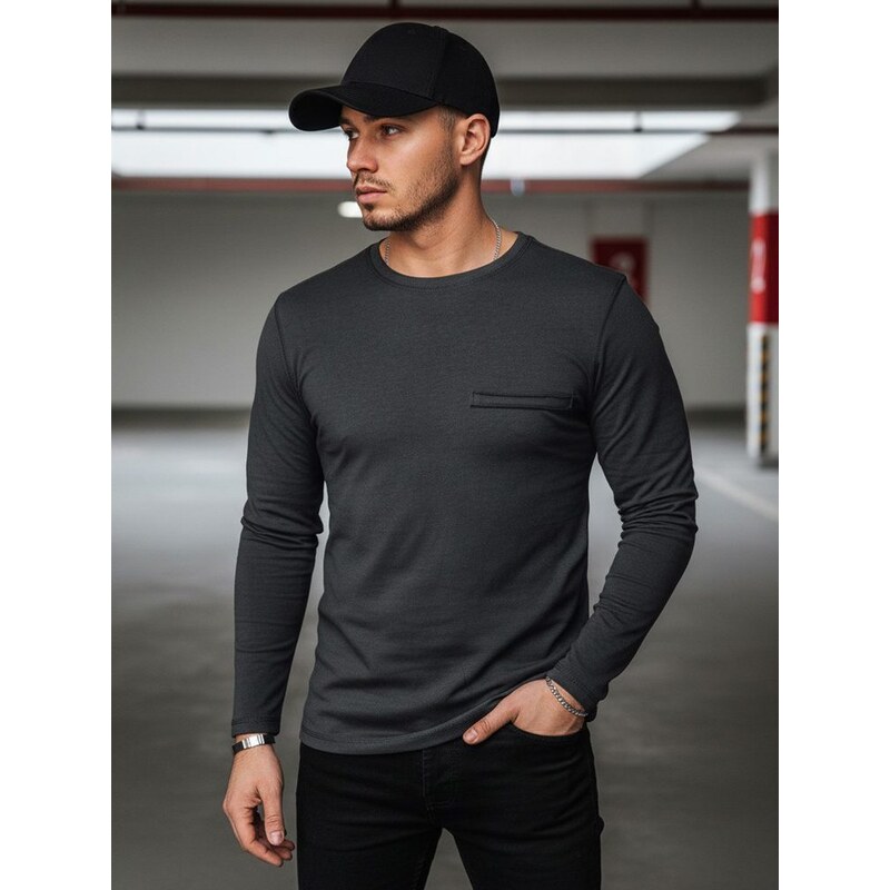 Buďchlap Tričko s dlhým rukávom v tmavošedej farbe 39489697