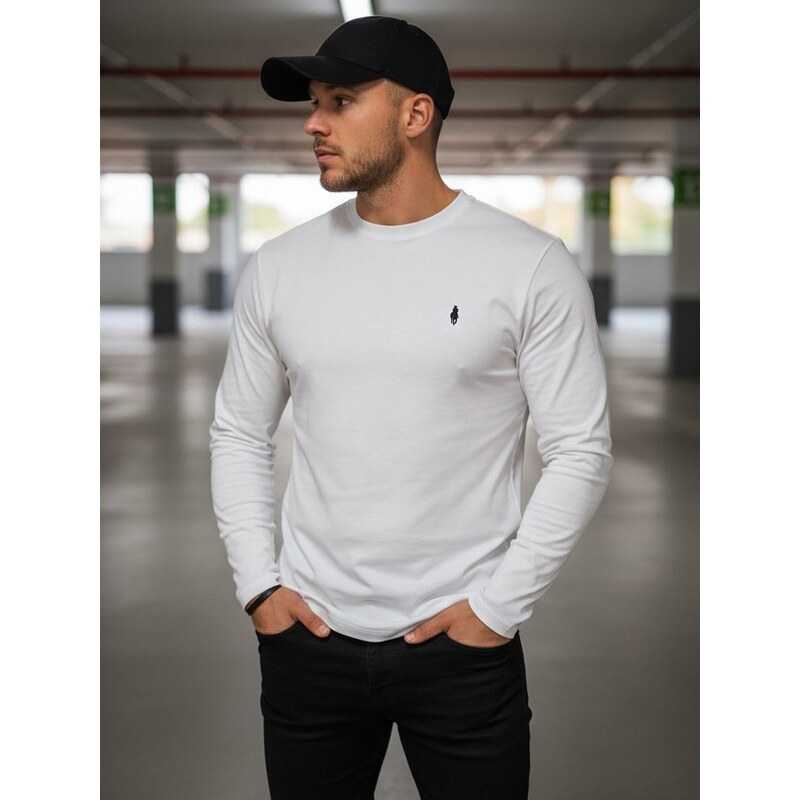 Dstreet Trendy biele tričko s dlhým rukávom 49032990