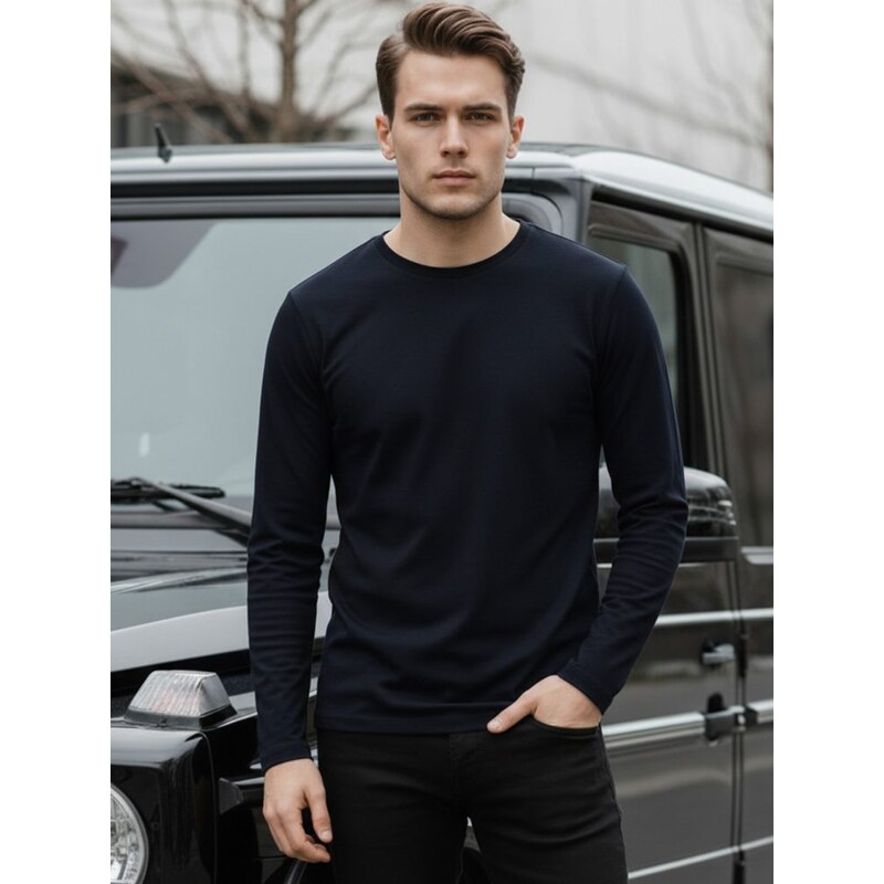 Dstreet Základné tmavomodré tričko s dlhým rukávom 67551119