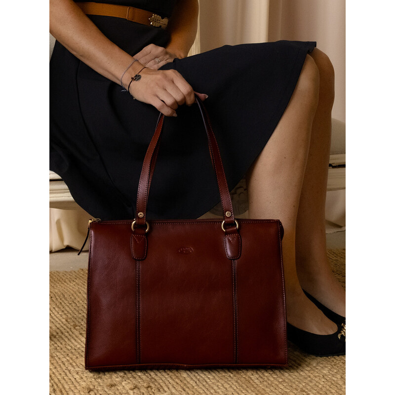 Elegantná dámska kožená kabelka Katana Jarusk - hnedá 24847359