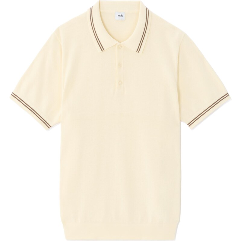 Krémové pánske polo tričko Celio 67551361