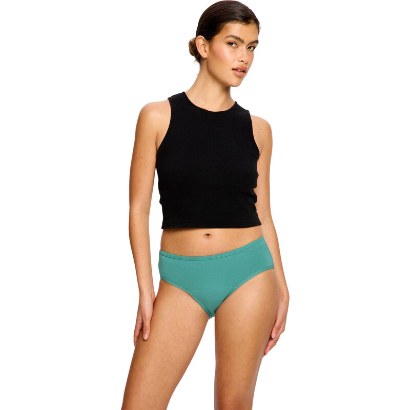 Menštruačné nohavičky Modibodi Basic Mid-Rise Brief Moderate Teal 67553061