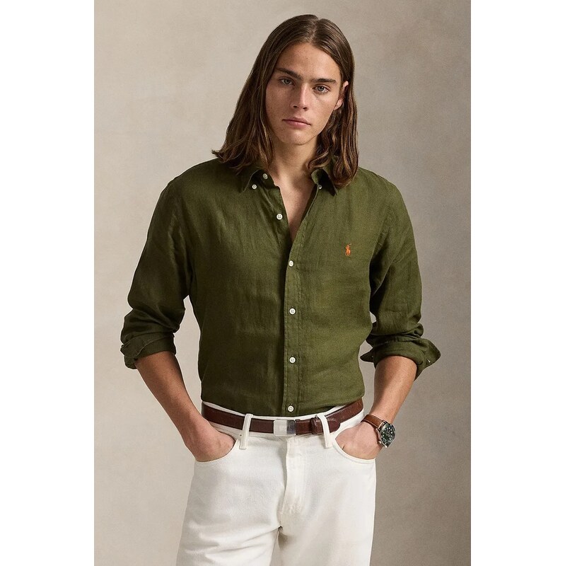 Ľanová košeľa Polo Ralph Lauren Long Sleeve Sport Shirt 67554113
