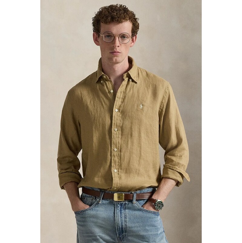 Ľanová košeľa Polo Ralph Lauren Long Sleeve Sport Shirt 67554114